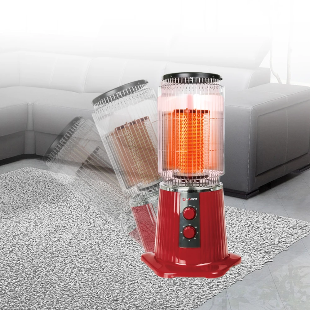 سخان كهربائي اسطواني إلكتروني من Hanbit ، تدفئة داخلية للمكاتب ، بنفسجي