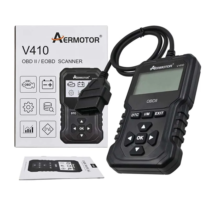 Aermotor V410 Car Code Reader OBD2 Scanner Full System Diagnostic Scan Tools Check Engine Free Update Better then ELM327