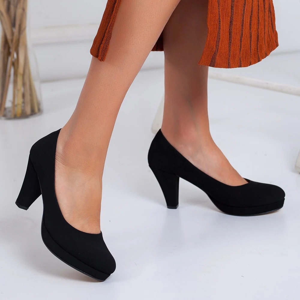 

Black Low Heel Dress Shoes for Women Round Toe Pumps for Women Fashion Heels Women 2023 Short Heels Sandals for Women