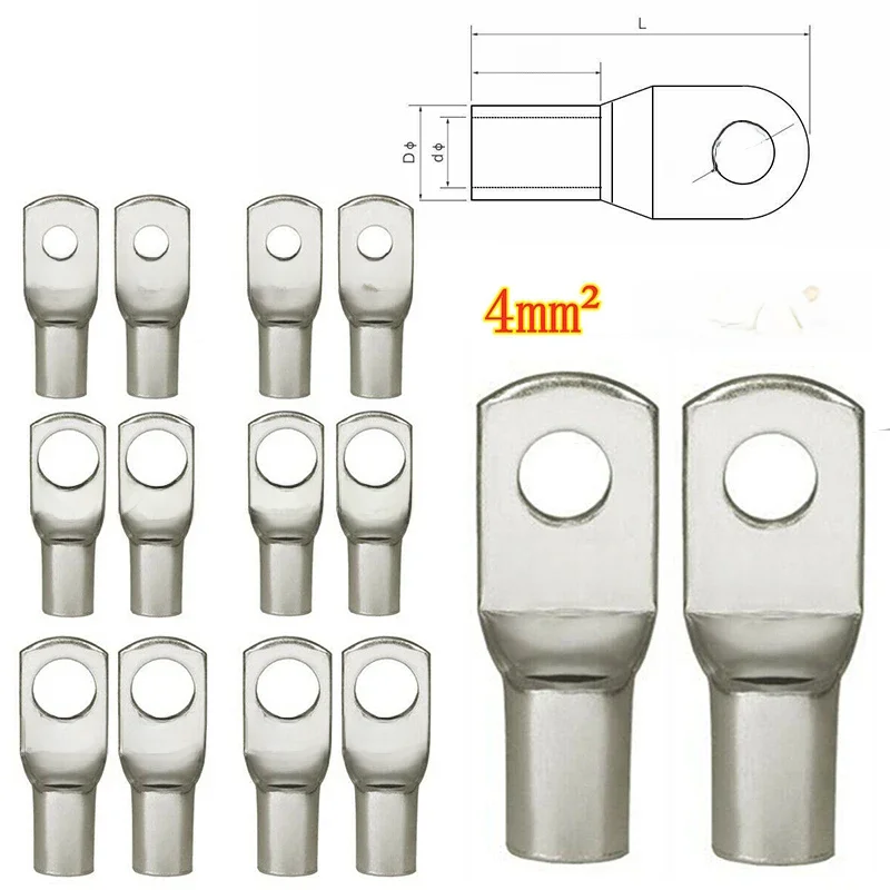 Assortiment de cosses en cuivre étamé, 20 pièces, 4-25mm, bornes à sertir, fil de batterie, Kit de connecteurs de câbles de soudage