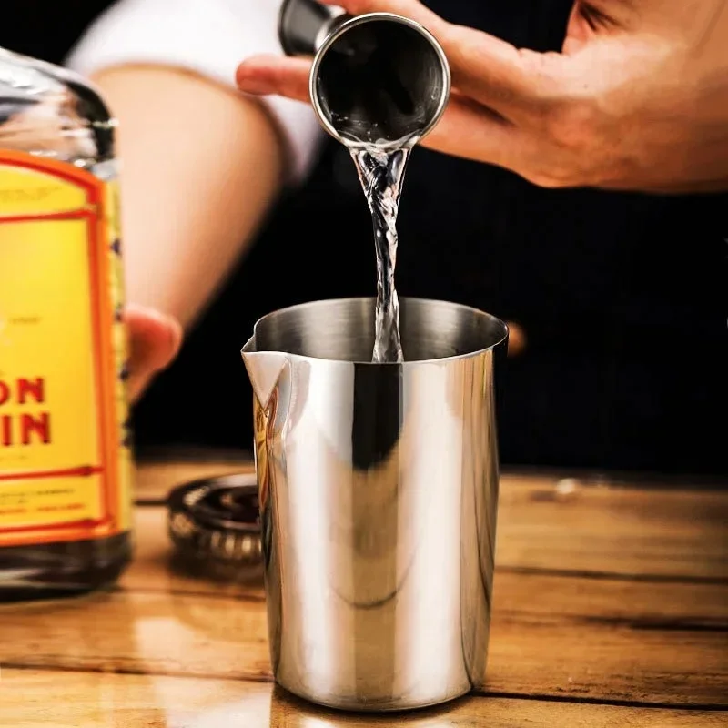 500ML Shaker do koktajli Mikser ze stali nierdzewnej Mieszanie napojów Szklane naczynie barmańskie Mieszanie cyny Barmańskie mieszanie kubka Narzędzie barowe — zdjęcie 2