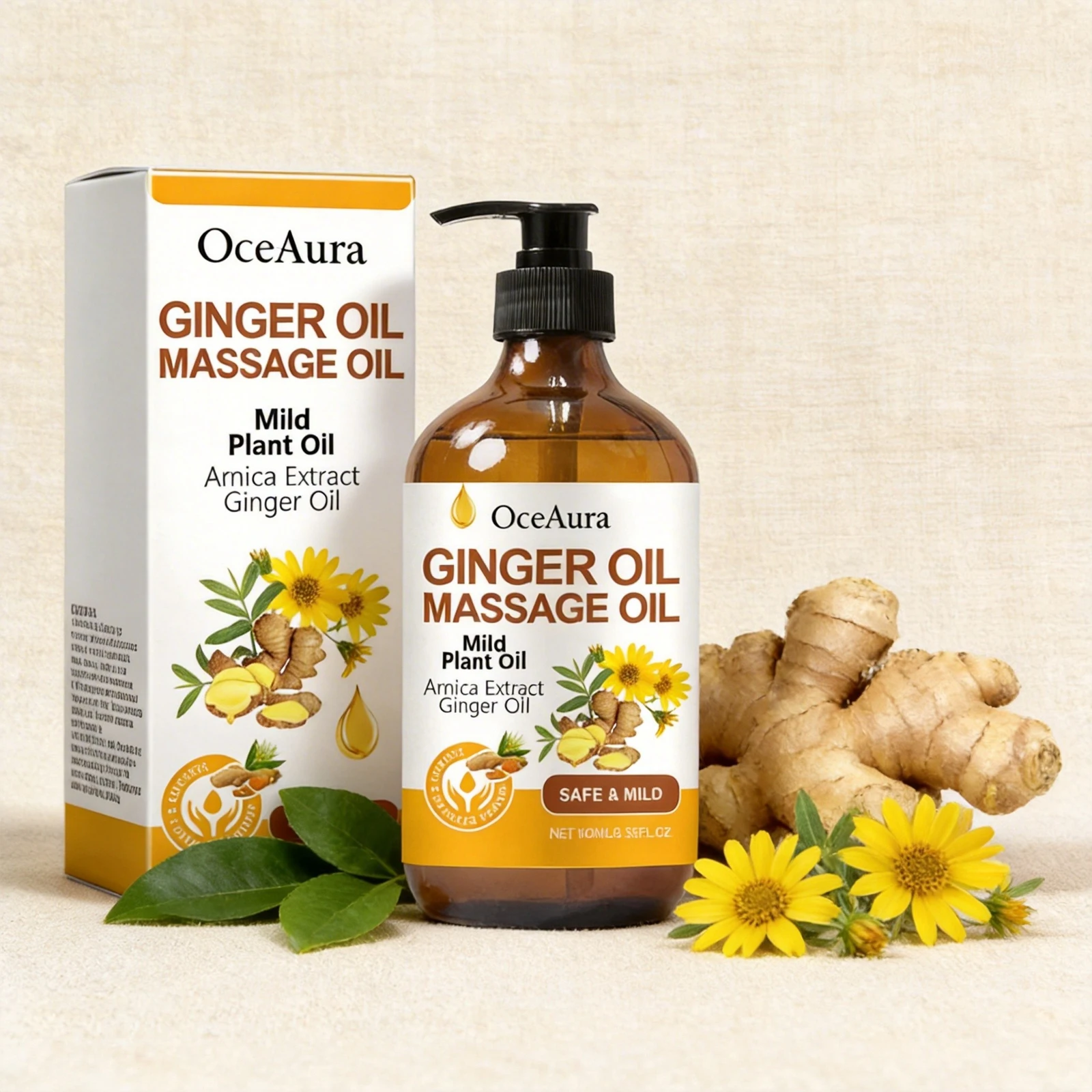 

Массажное эфирное масло OceAura с имбирем для увлажнения всего тела, увлажняющее средство для сухой кожи