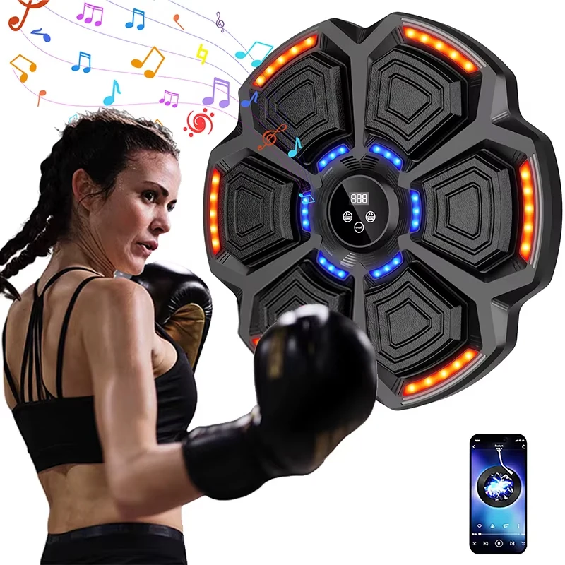 Máquina de boxeo de música inteligente con Bluetooth para deportes, entrenador de ejercicio de reacción en el hogar, objetivo de pared de descompresión para adultos y niños