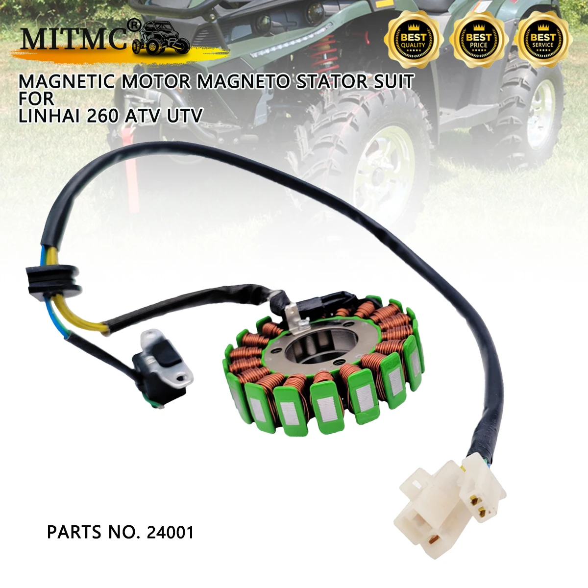 

Magnetic motor magneto stator suit for LINHAI 260cc 93mm Quad 4x4 ATV UTV QUAD GO KART 24001
