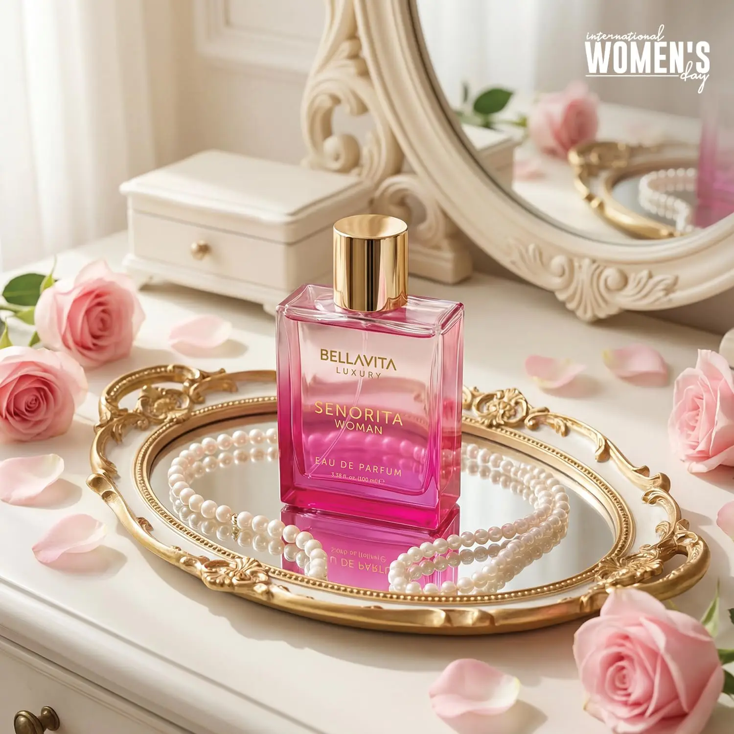 

Bellavita Luxury Senorita Eau de Parfum | 100 ml (3.4 fl.oz.) | Perfume for Women | Fresh Floral, Yuzu, Peony, and Musk Notes | Long Lasting Women's Fragrance | Mother's day Fragrance