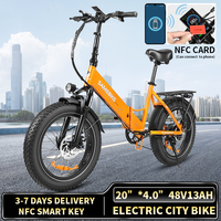 Samebike LOTDM200-II Electric Bike Motor Folding Ebike 48V 13Ah Fat Tire 20 X 4.0 Inch Mountain Snow Bicycle