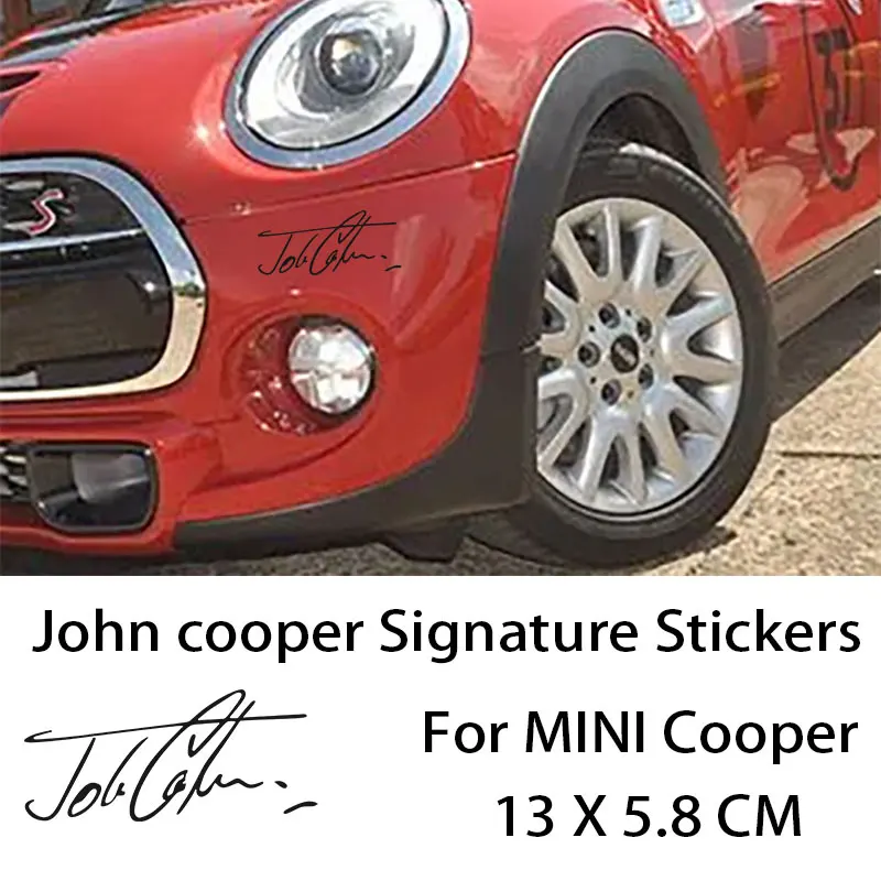 John Cooper Signature Stickers JCW Works For BMW MINI Cooper Interior Exterior Trim Decoration Car Stickers