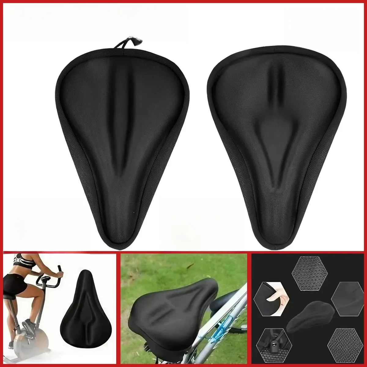 AliExpress pinmoap 1pc 3D Sponge Soft Thickened Bicycle Seat Breathable Bicycle Seat Gel Protective Sleeve Bicycle Seat Cover Bicycle Accessories