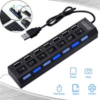 New USB HUB USB Switch Hub 2.0 Adapter High Speed Multi 7 Ports Hub USB On Off Portable Splitter For Computer Laptop