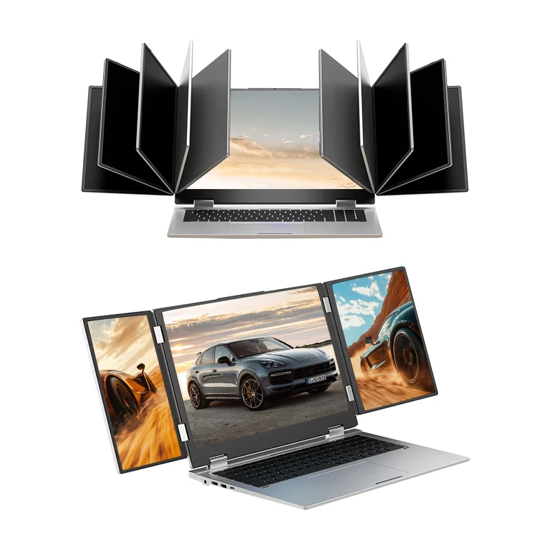16 Inch Triple Screen Laptop 32GB RAM 1TB SSD Face Recognition Notebook for Business, Stock Trading & Finance RJ45 Windows11pro