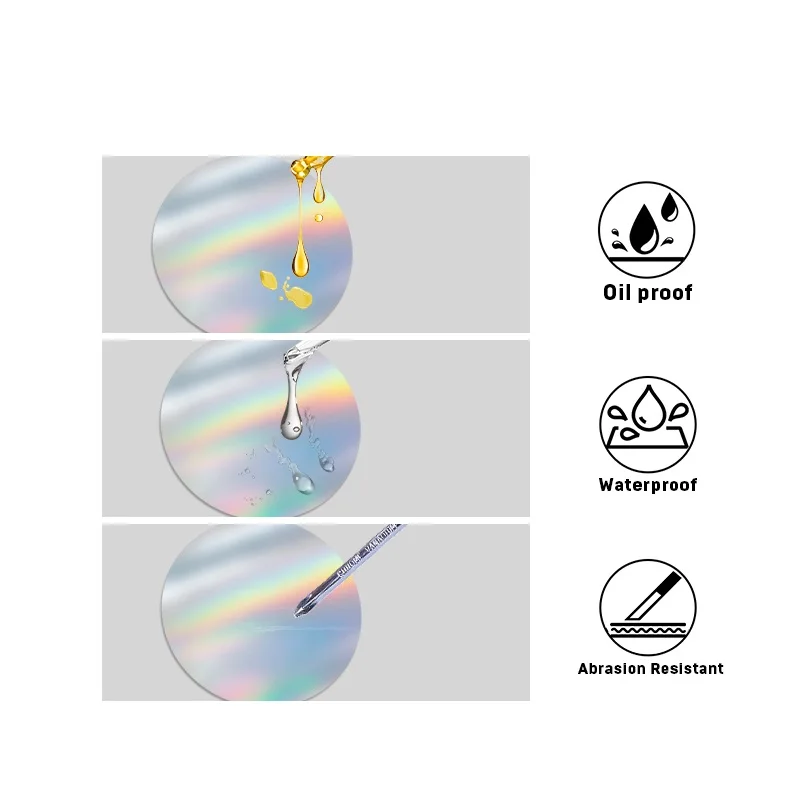 KAYSION Various Sizes Label Holographic Silver Laser Gradient Thanks Card Sticker for LOGO Barcode FOR Phomemo 241BT 246S D520