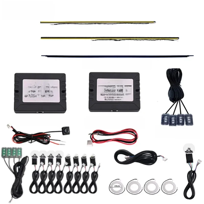 64 Colors Ambient Light Parts Auto parts 35/75/110cm Light Strips Main/Sub Controller Extension Cord Accessories for the car