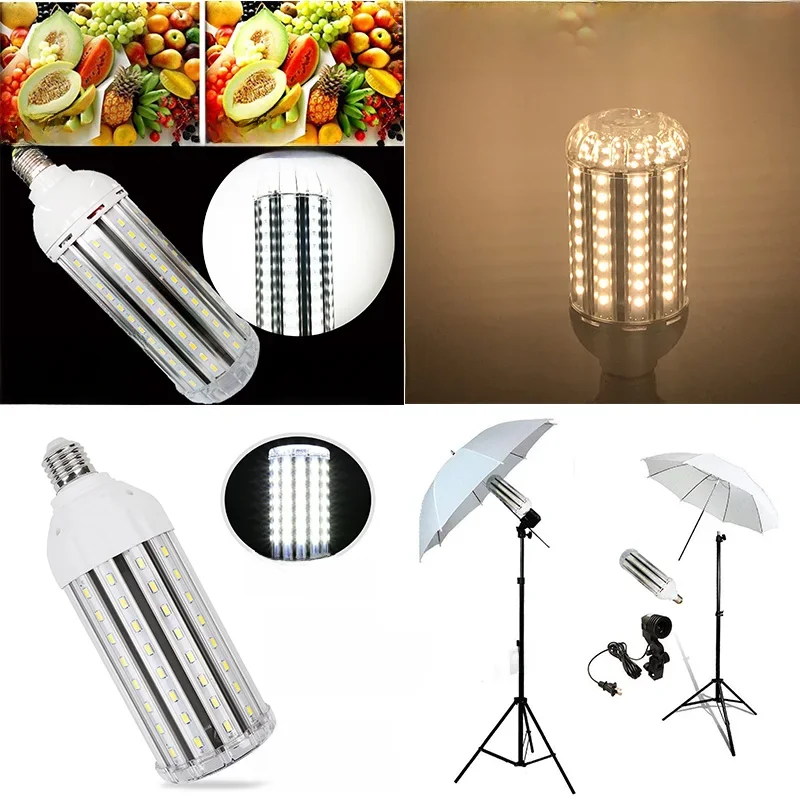 Żarówki LED High CRI RA 95+ 30W/40W AC85V-265V E27 Żarówki LED Lampa kukurydziana BEZ migotania do studia wideo Biuro Fabryka Garaż — zdjęcie 2