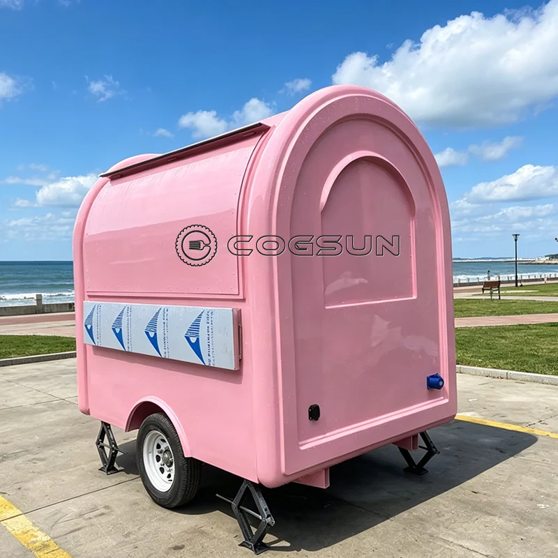 Concession Food Trailers Customized Fully Equipped Street Ice Cream Cart Outdoor Mobile Coffee Snack Shop Store Bbq Food Truck