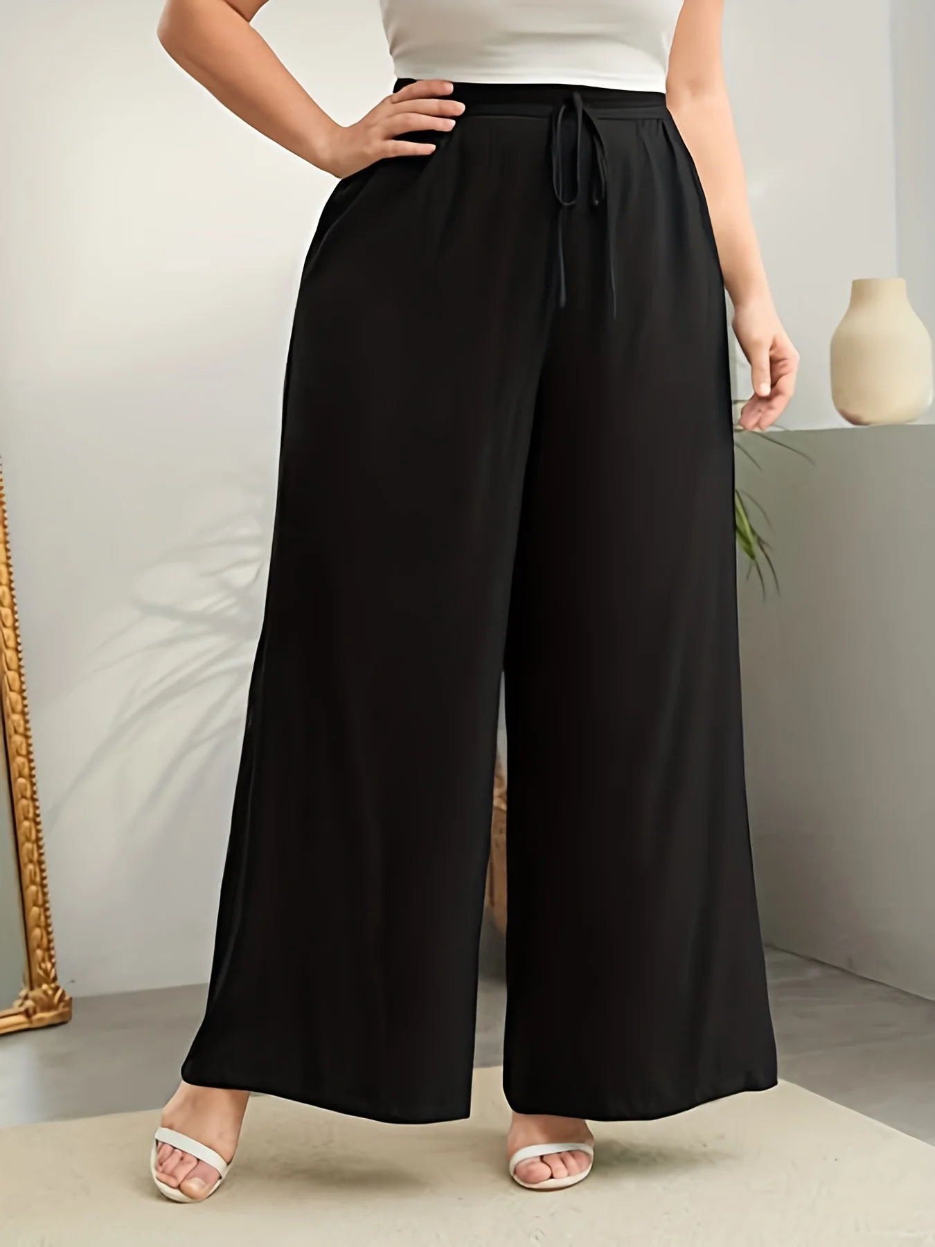 Autumn and winter new women's plus size British street fashion style solid colour loose trousers