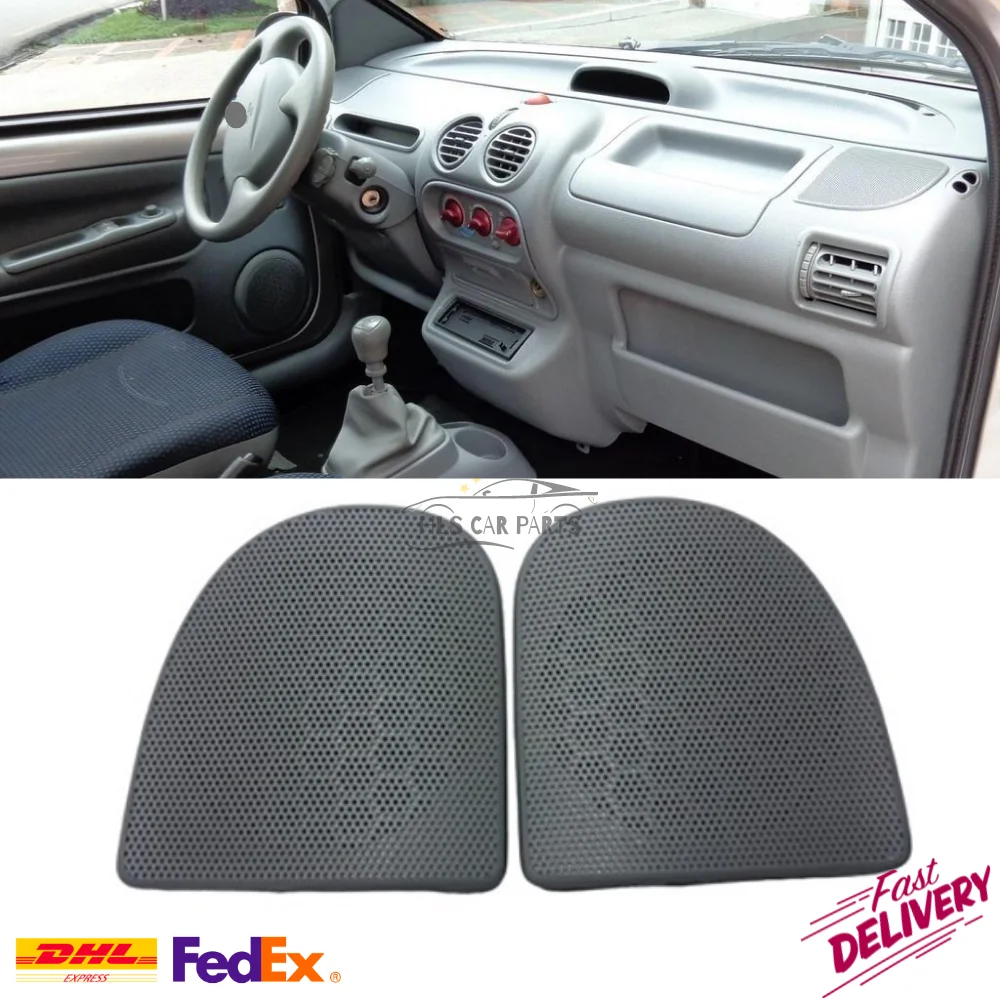 For Renault Twingo Front Console Upper Speaker Cover Grill Frame (Left+Right) Gray Color Fast Delivery