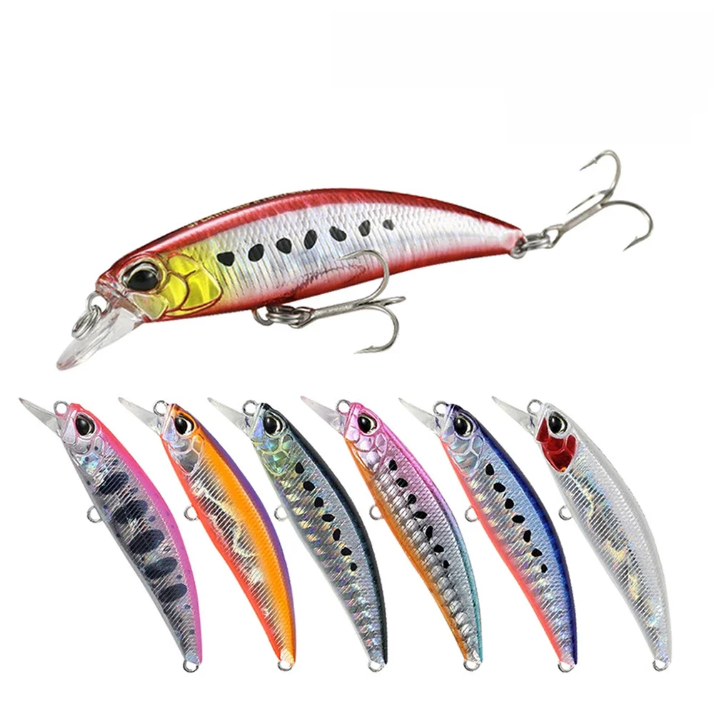 Leurre méné rigide coulant de type jerkbait 60S, appât Élidéal pour la pêche en mer, au bar, 6cm, 6.5g