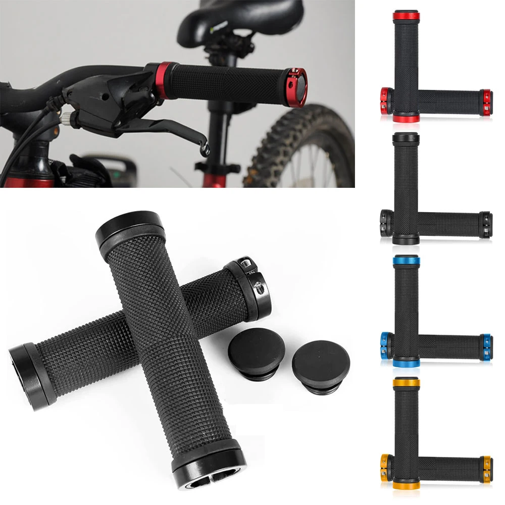 DOUBLE LOCK ON LOCKING BMX MTB MOUNTAIN BIKE CYCLE BICYCLE HANDLE BAR GRIPS