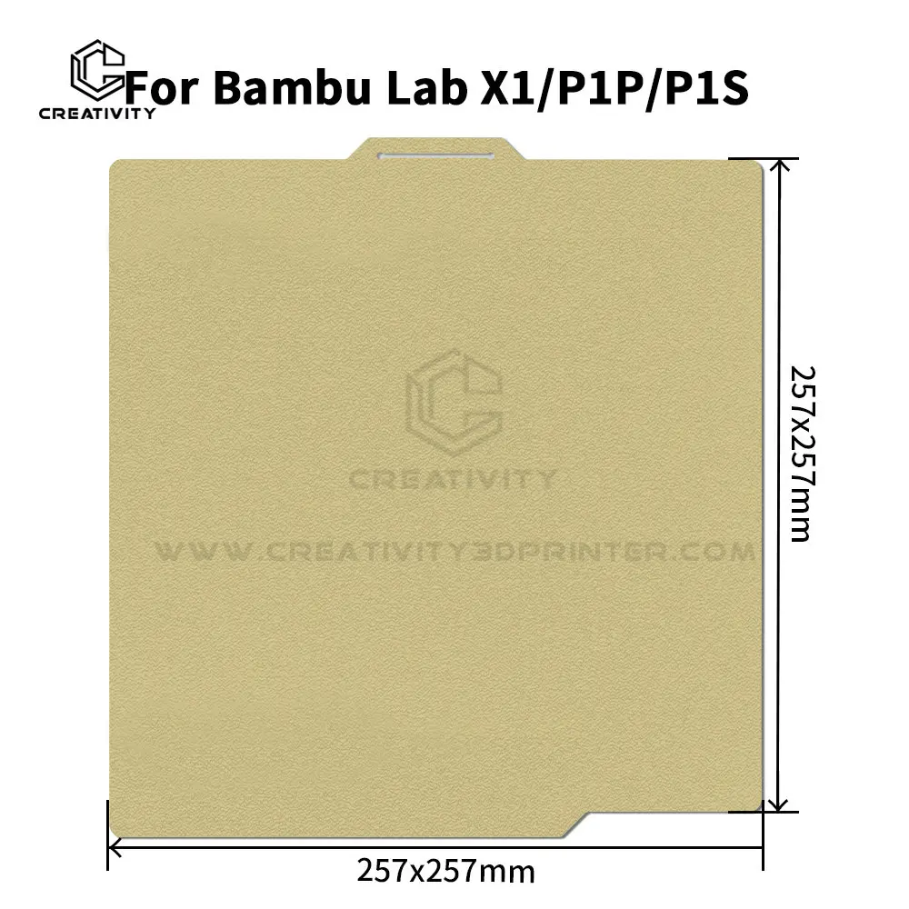 Folha Bamboolabs PEI Dupla Face 257.5x257.5mm Folha PEI Texturizada Placa de Construção PEI para Impressoras 3D BambulabsX1/X1C/P1P /A1