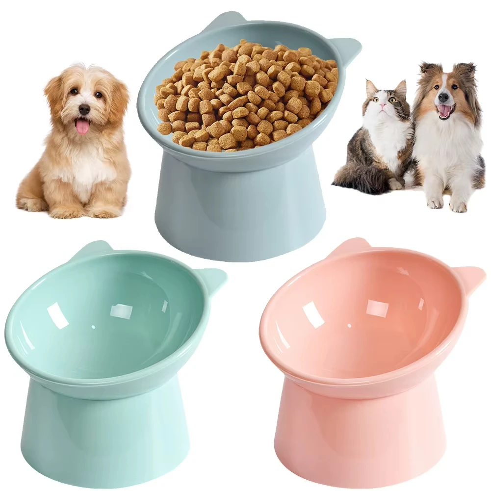 Tilted Cat Food Bowl Elevated Cat Bowl Ergonomic Cat Food Dish Anti Vomiting Raised Cat Food Bowl Non Slip for Cats Dogs