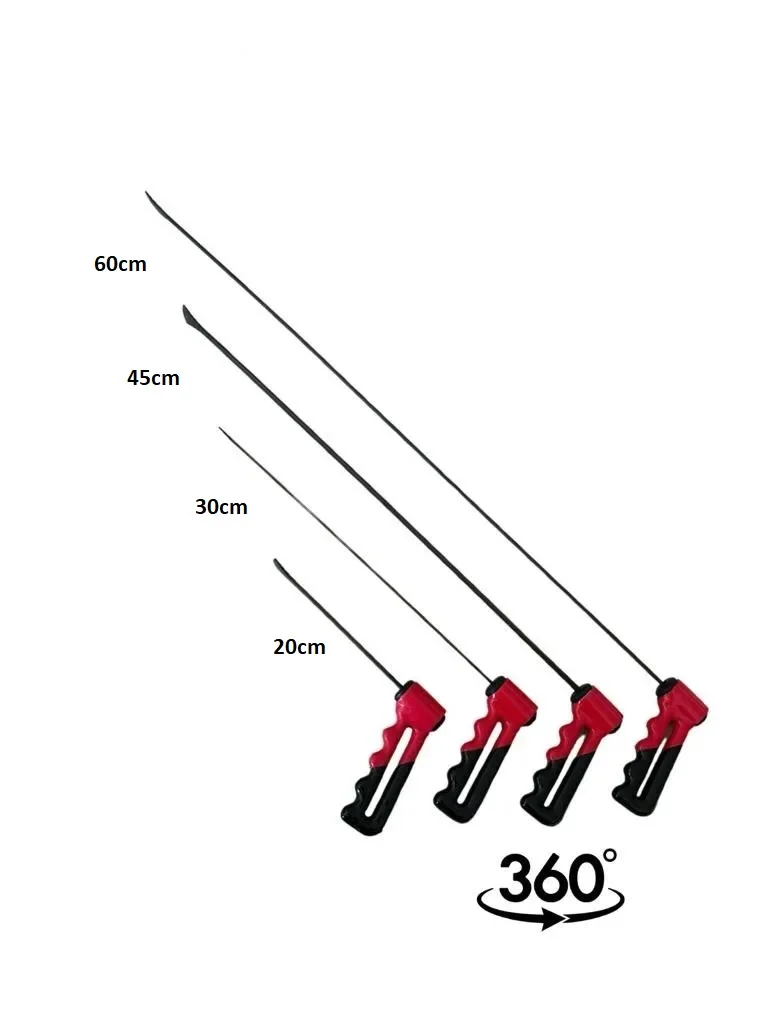 PDR Paintless Dent Repair Rod Adjustable Whaletails Sticks 4 Pieces