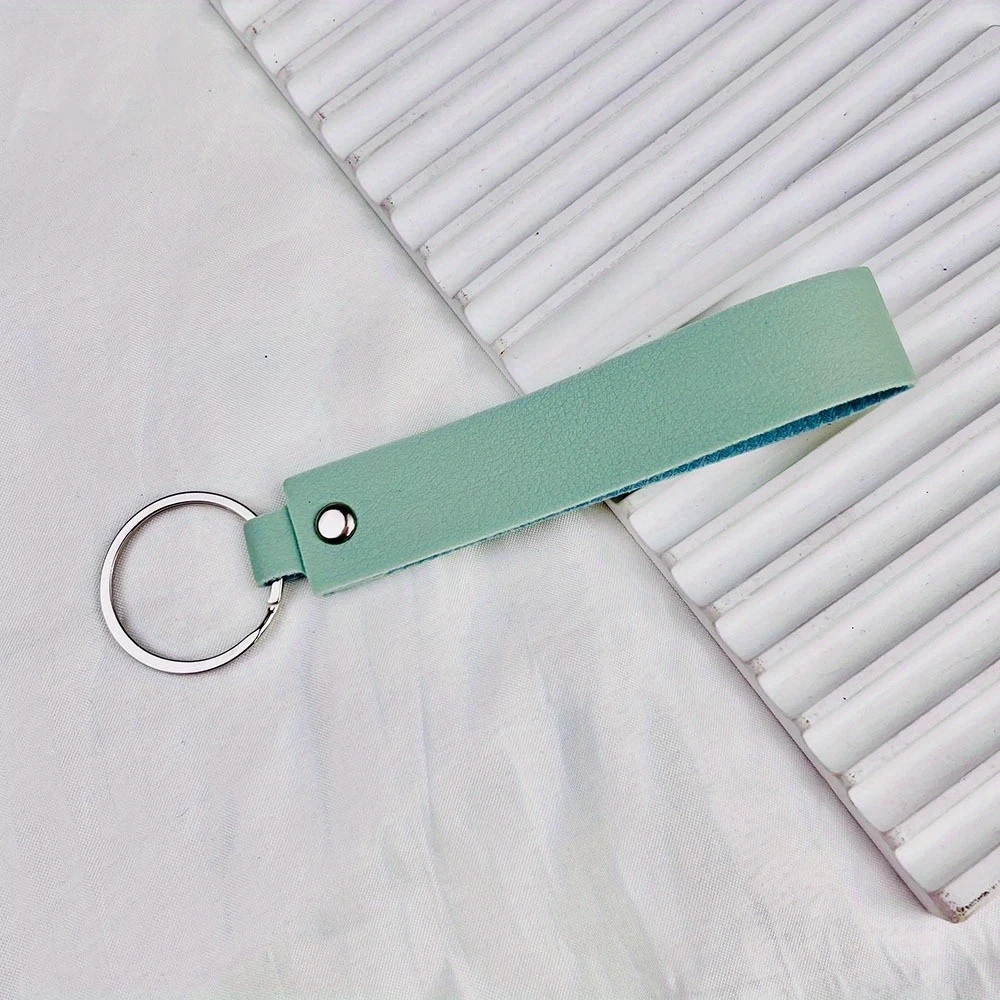 Custom Laser Engraved Faux Leather Keychain, Personalized Gift