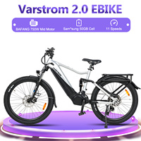 Varstrom COLA BEAR2.0 MTB Mountain Elcteric Bike With BBS02B 48V750W Mid Motor Kit 20Ah 50GB Cell Lithium Battery Trekking Ebike