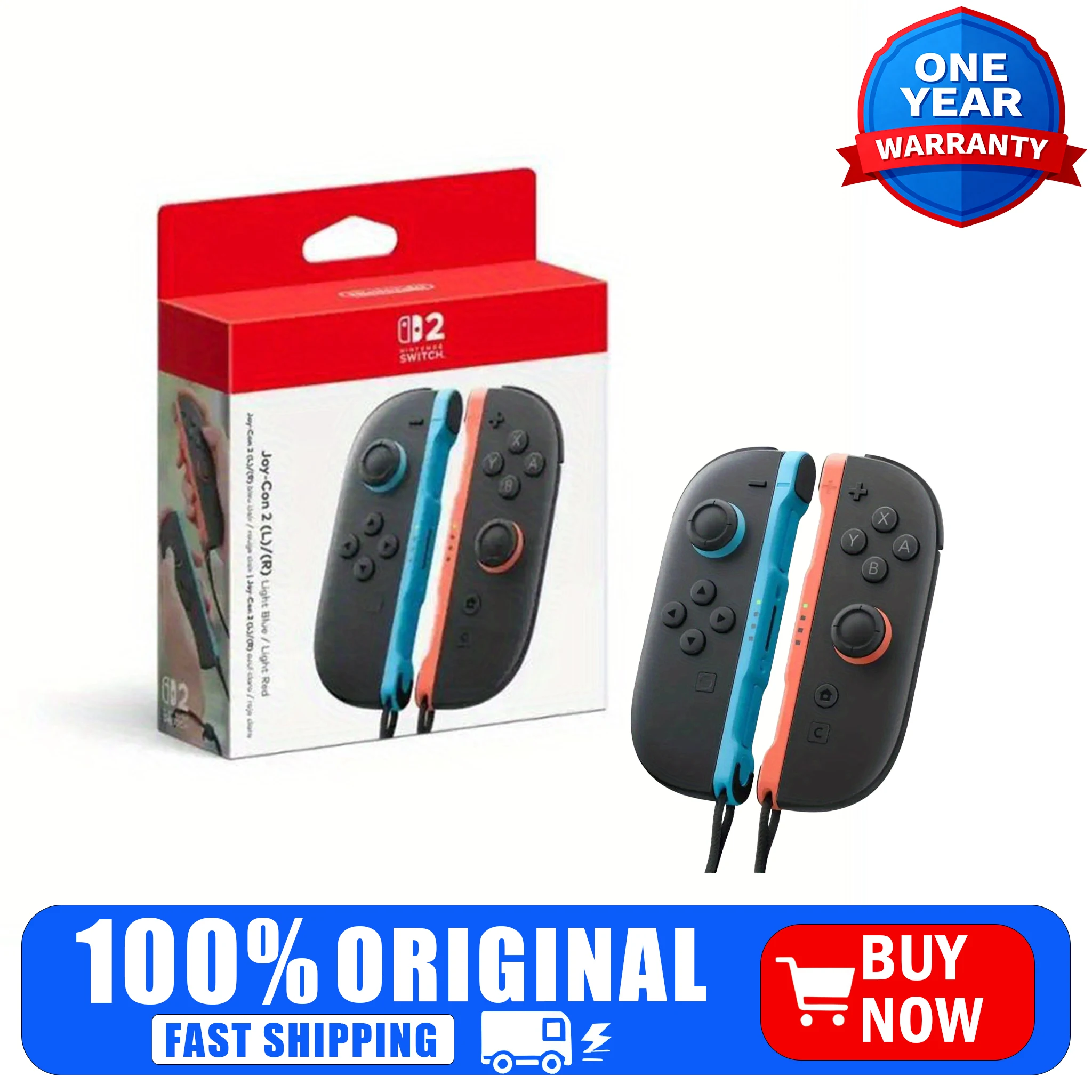 

Nintendo Joy-Con 2 (L/R) — Голубой/Светло-красный — Мульти