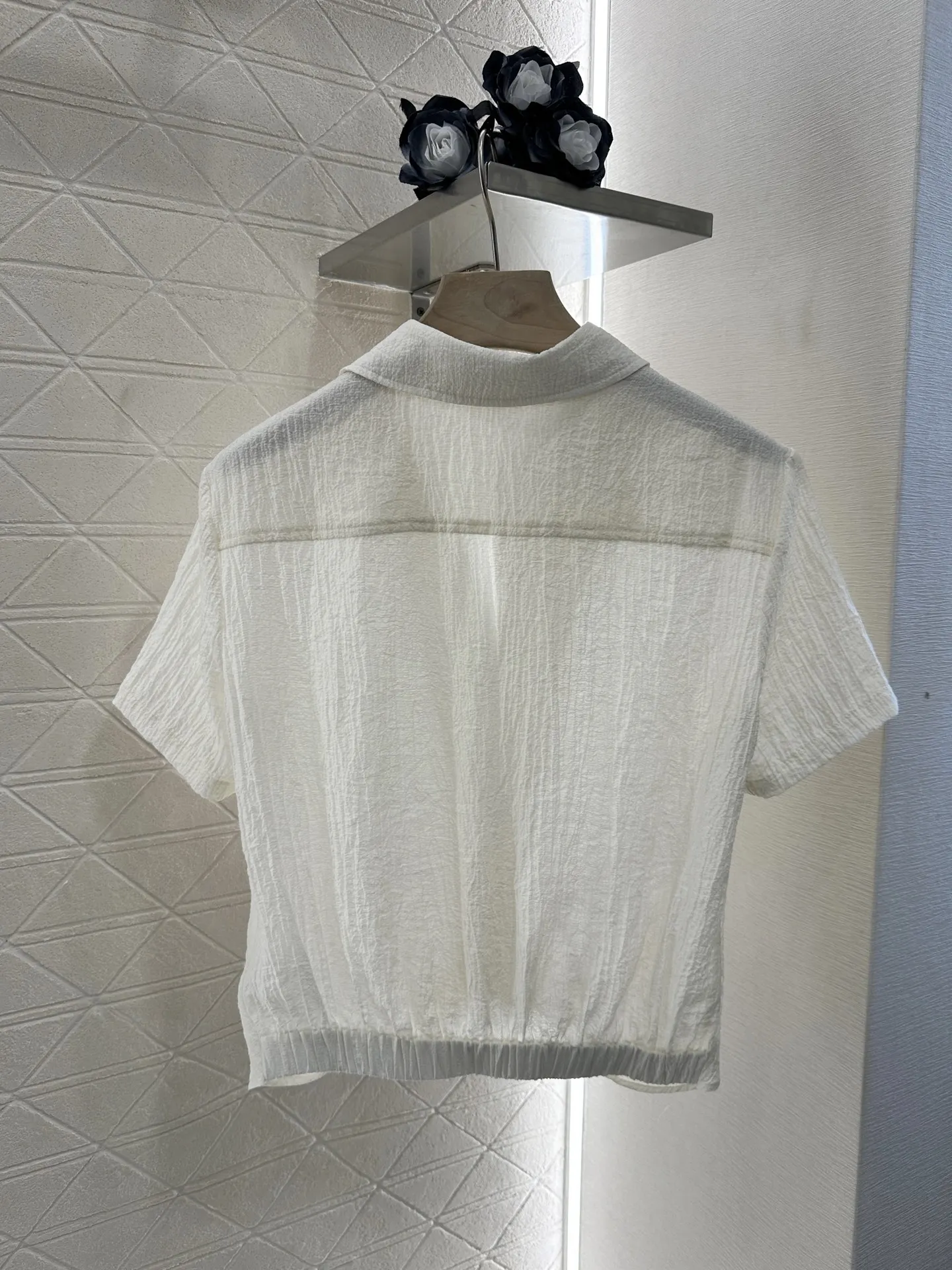 

2025 New fashionable Versatile Slimming Figure-hugging White Shirt Trousers Set Polyester