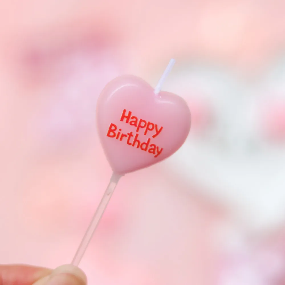 [KCertification] Fromarte Pink Heart Birthday Candle 5P Cake Candle Cake Decoration Anniversary Candle Event Candle