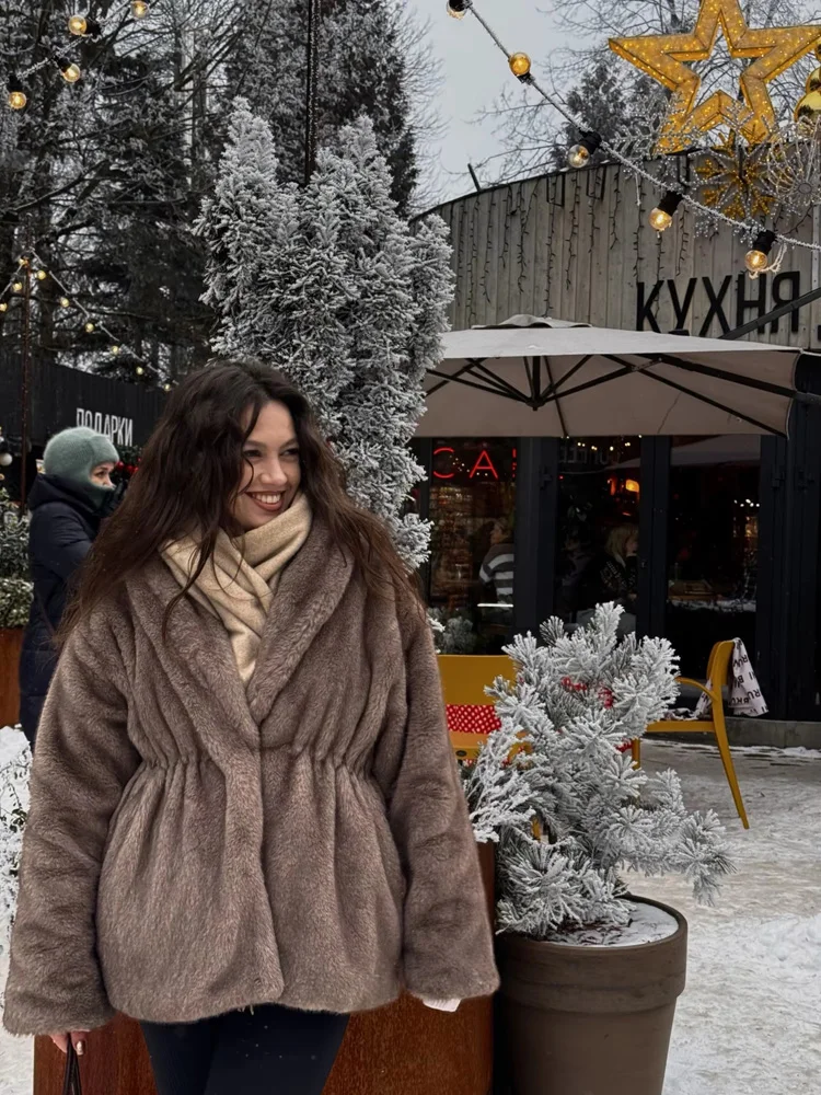 Mumaroho 2026 Winter Women Luxury Faux Fur Jacket Plush Coat Thick Warm Heavyweight Soft Fuzzy Outerwear Overcoat Thermal Lining