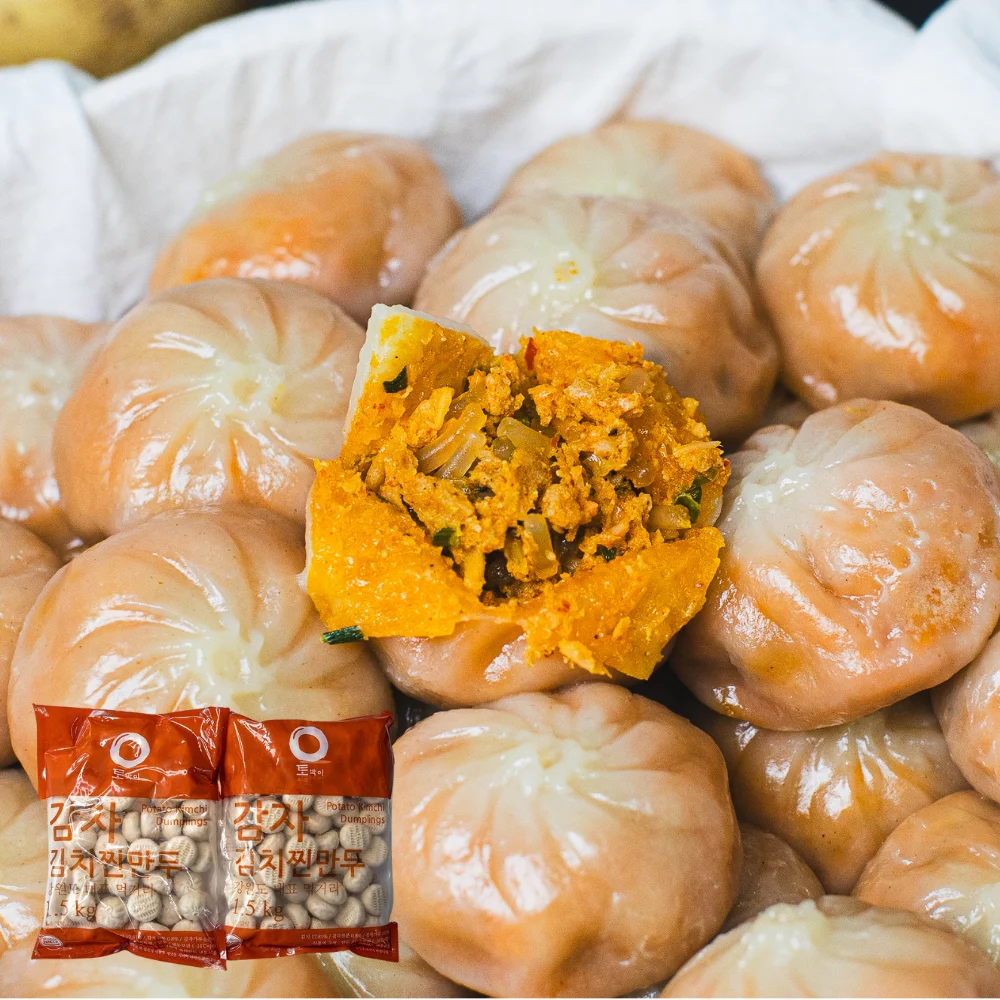 Tobaki Potato Kimchi Steamed Dumplings (2 Packs of 1.5kg Each)