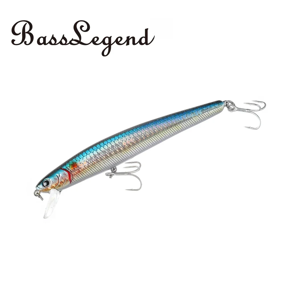 BassLegend Fishing Artificial Bait Slow Floating Minnow Flash Shallow Wobbler Jerkbait Shad  Sea Bass Pike Lure  130SF 90SF