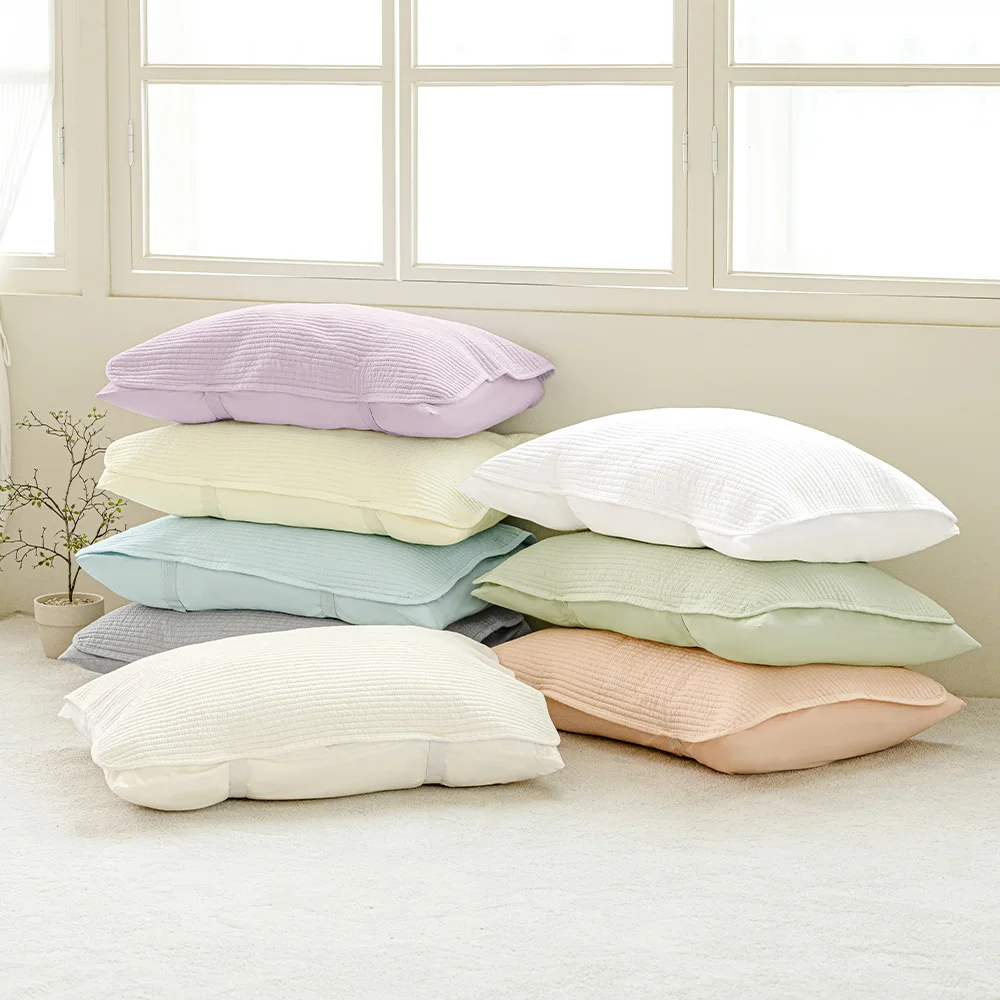 Thezari More 1 + 1 soft-piece Washing-string Nubbeam pillow cover (banding type) 40x60,50x70 (8Colors)