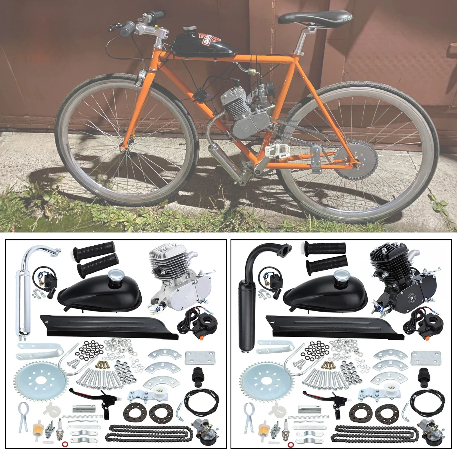 AliExpress Samger Bike Engine Kit 80cc Bicycle Motorcycle Engine Kit 2 Stroke Gas Pocket Bike Motor Bicicleta Complete Engine Set Motor Kit