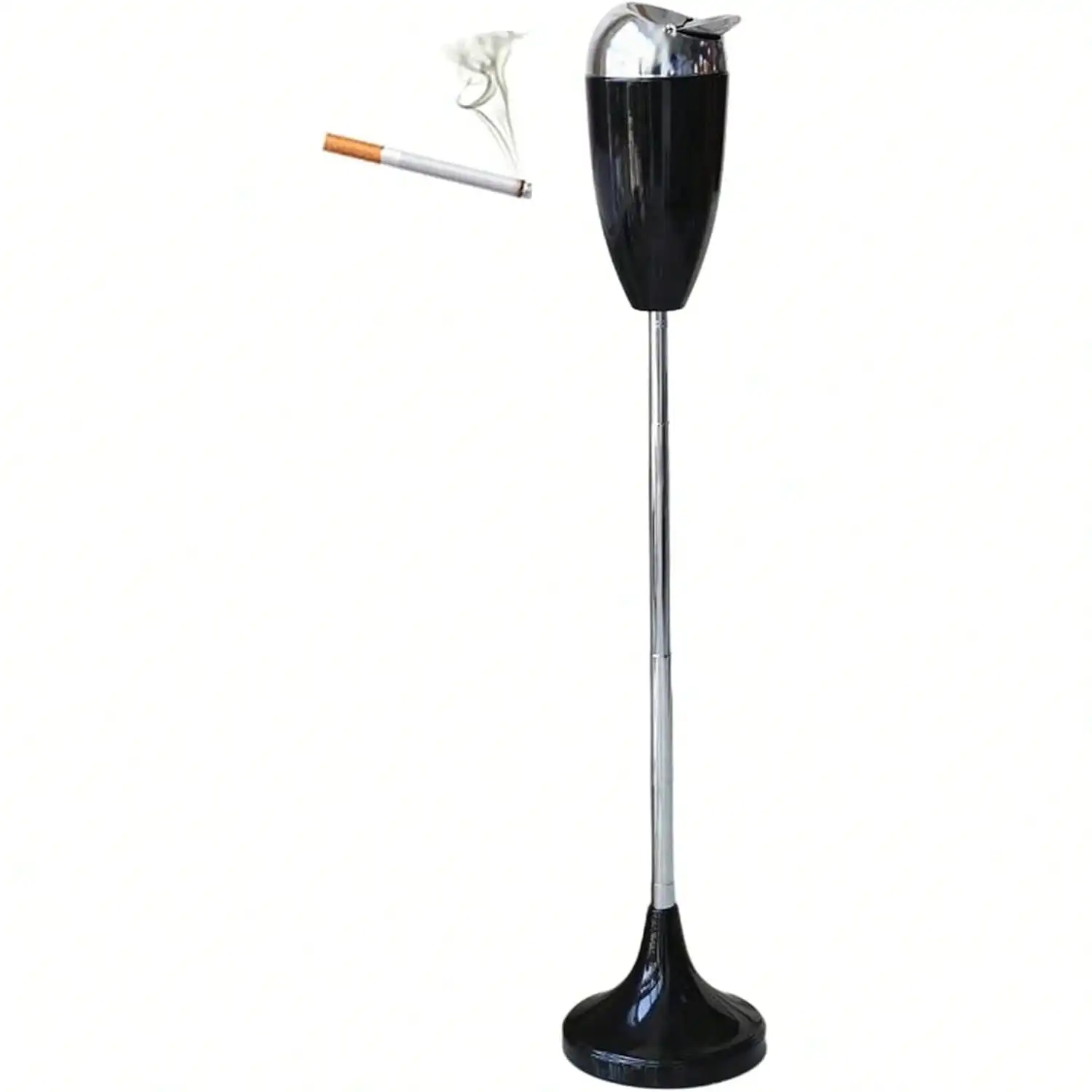 Grote verticale metalen asbak voor huishoudelijk gebruik, creatief anti-vliegasbak, telescopische vloerasbak voor toiletten.