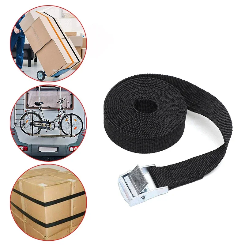 AliExpress 2m Cargo Straps Buckle Tie-Down Belt With Metal Buckle Lashing Straps Luggage Bag for Car Motorcycle Bike Truck Luggage Bag