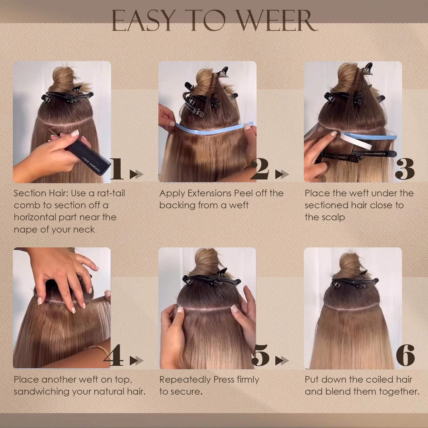 VeSunny ロングウェフトワイドテープインエクステンション人毛ストレートナチュラルレミースキンウェフト女性用ブライダルヘアスタイル 50 グラムブラジル