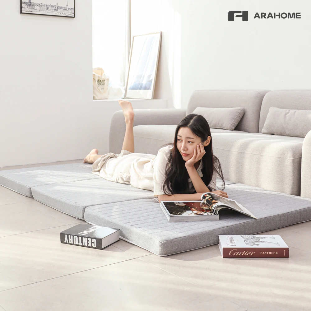 Ara home solid three-layer folding mattress memory foam topper sleeping mat solid one-person arahome folding mattress hard