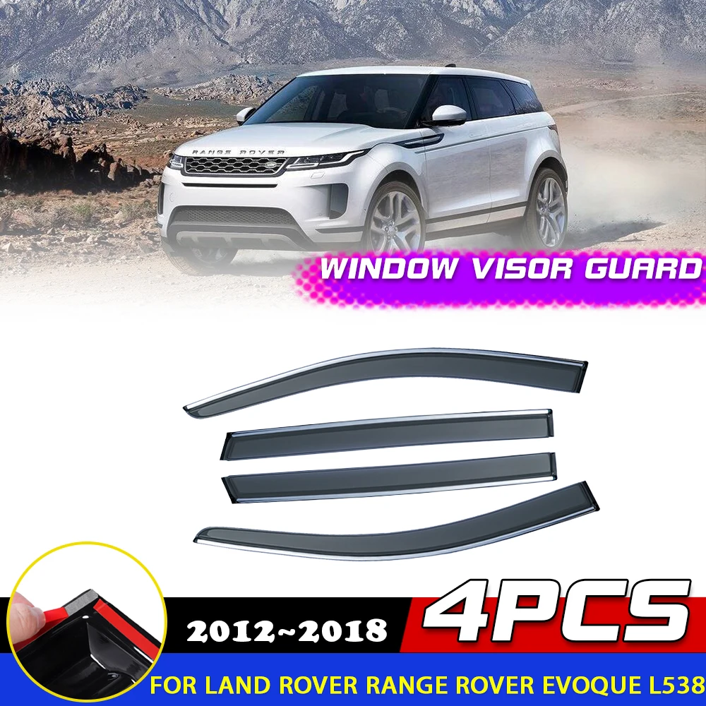 Windows Visor for Land Rover Range Rover Evoque L538 2012~2018 Door Smoke Deflector Guards Cover Awnings Rain Eyebrow Accessorie