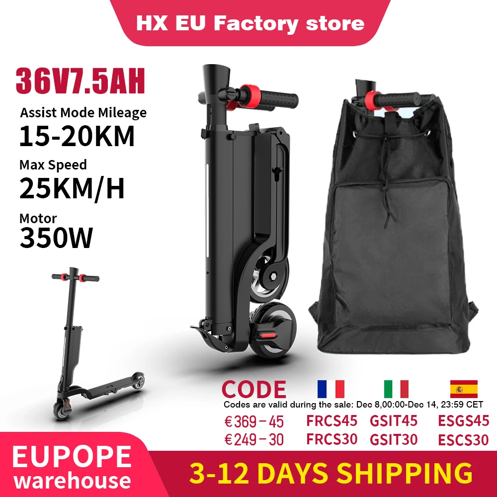 HX X6 e scooter adulte scooter électrique 25 KM/H coup de pied scooters électriques Support APP escooter scooter électrique pliant E scooter