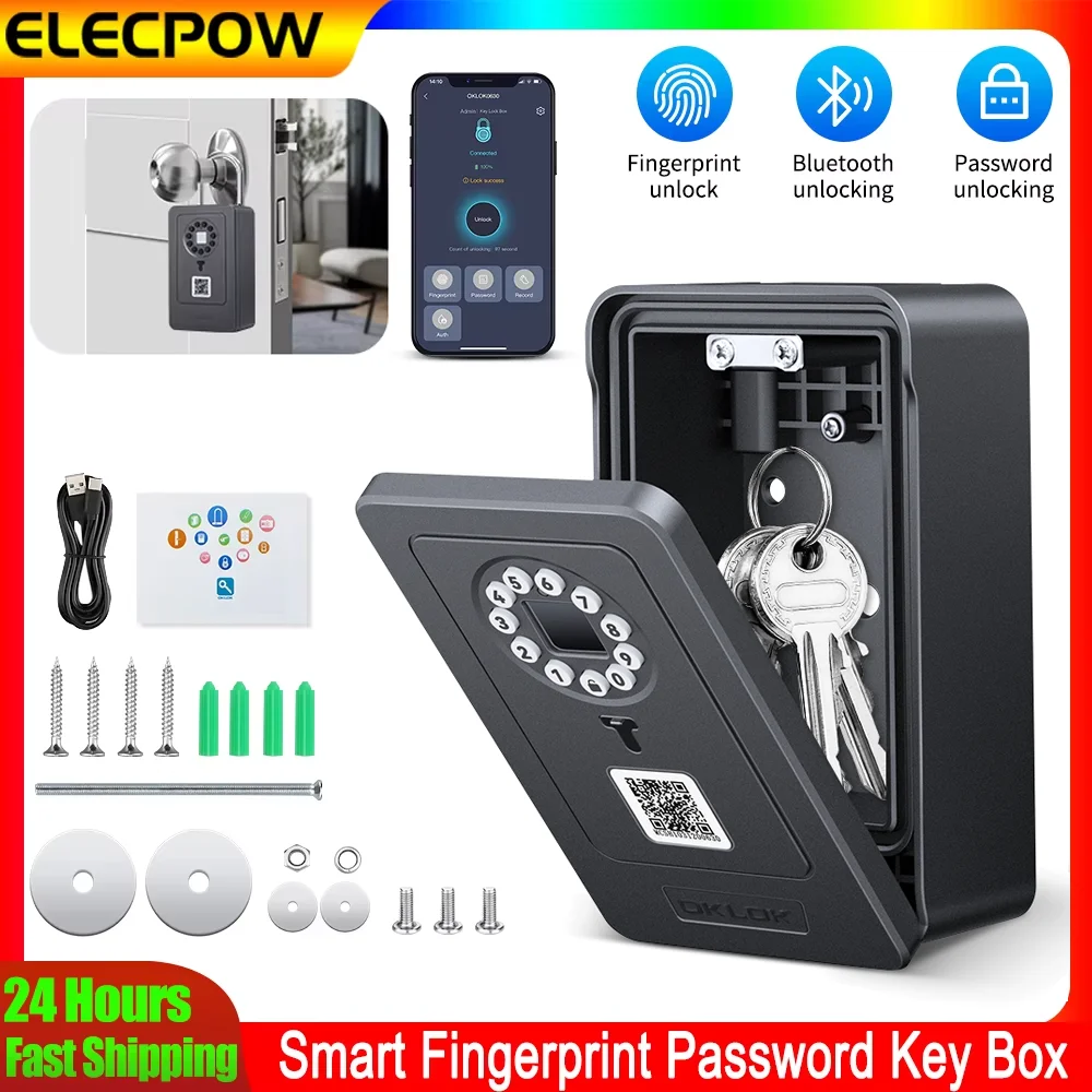 elecpow-smart-key-box-fingerprint-password-safe-deposit-box-wall-mounted-lockbox-bluetooth-connection-works-with-oklok-app