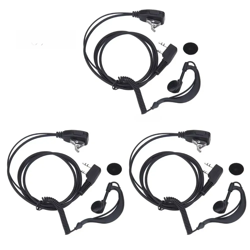 2 PIN zestaw słuchawkowy PTT MIC 1m zaczep na ucho Walkie Talkie słuchawki douszne Interphone słuchawki douszne słuchawki dla BAOFENG UV5R/KENWOOD/HYT — zdjęcie produktu 7
