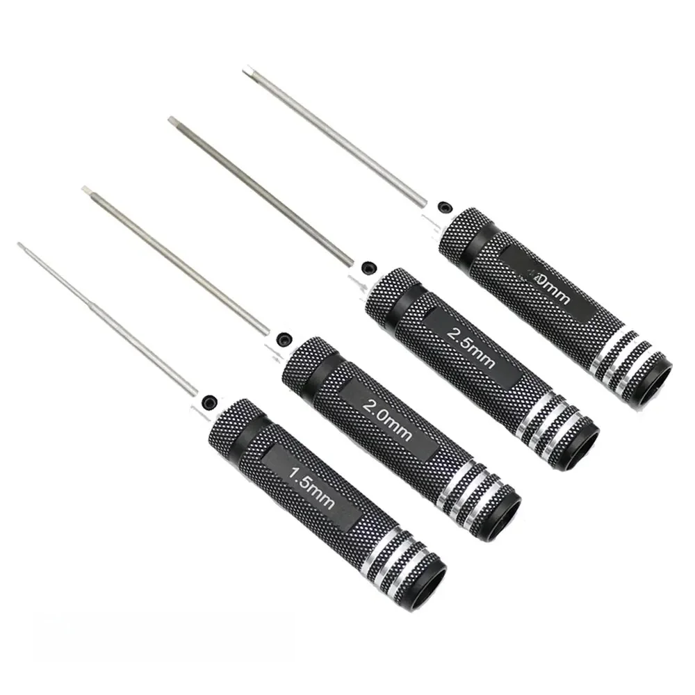 4 STUKS 1.5/2/2.5/3.0mm Zwart Hex Drivers Inbussleutel Reparatie Tool Set voor RC Auto's - afbeelding 2