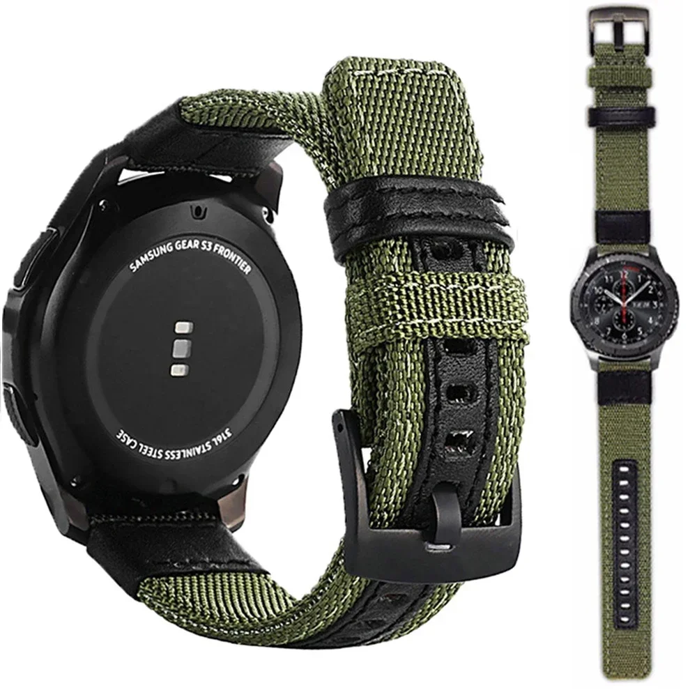 Pasek 22 mm 20 mm do Samsung Galaxy Watch 6 5 4 3 5Pro 40 mm 44 mm 42 mm 46 mm Sport Band Gear S3 Frontier Classic Nylon Woven Wrist — 2