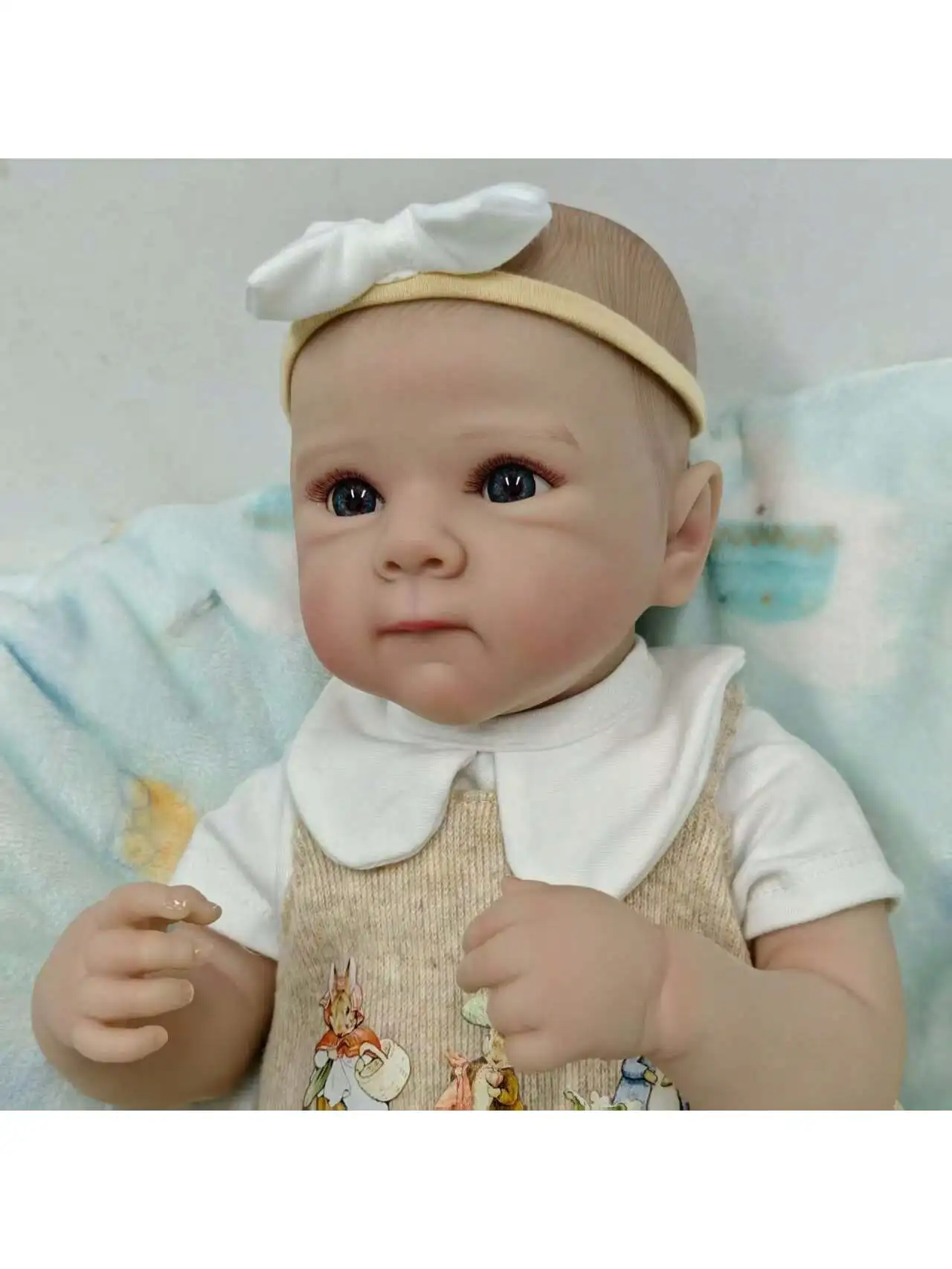 Muñecas Reborn realistas: muñeca realista de vinilo suave y bonita de 19 pulgadas (solo muñeca/SIN ACCESOROS)