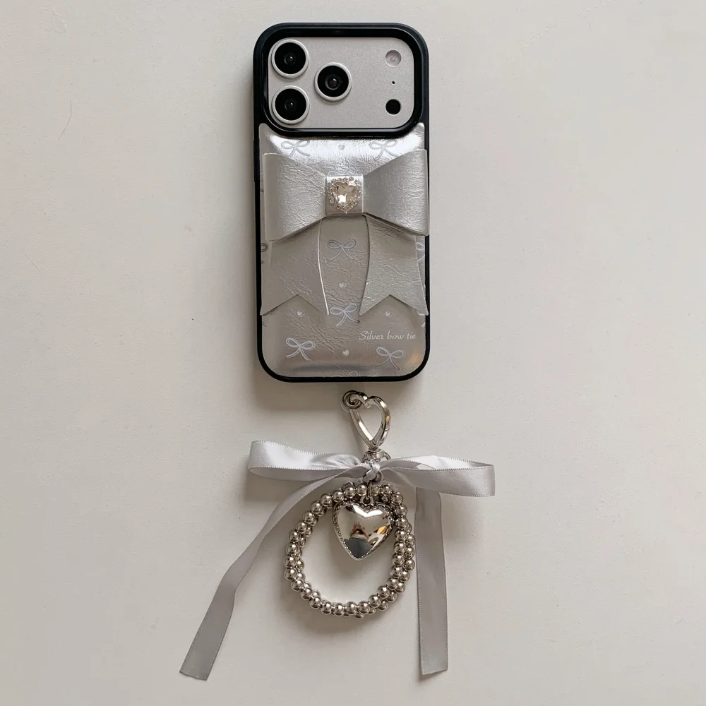 

Cute creative light luxury floral bow phone case for iPhone 17 16 ProMax 14 15 Pro fundas Korean INS shockproof protective cover