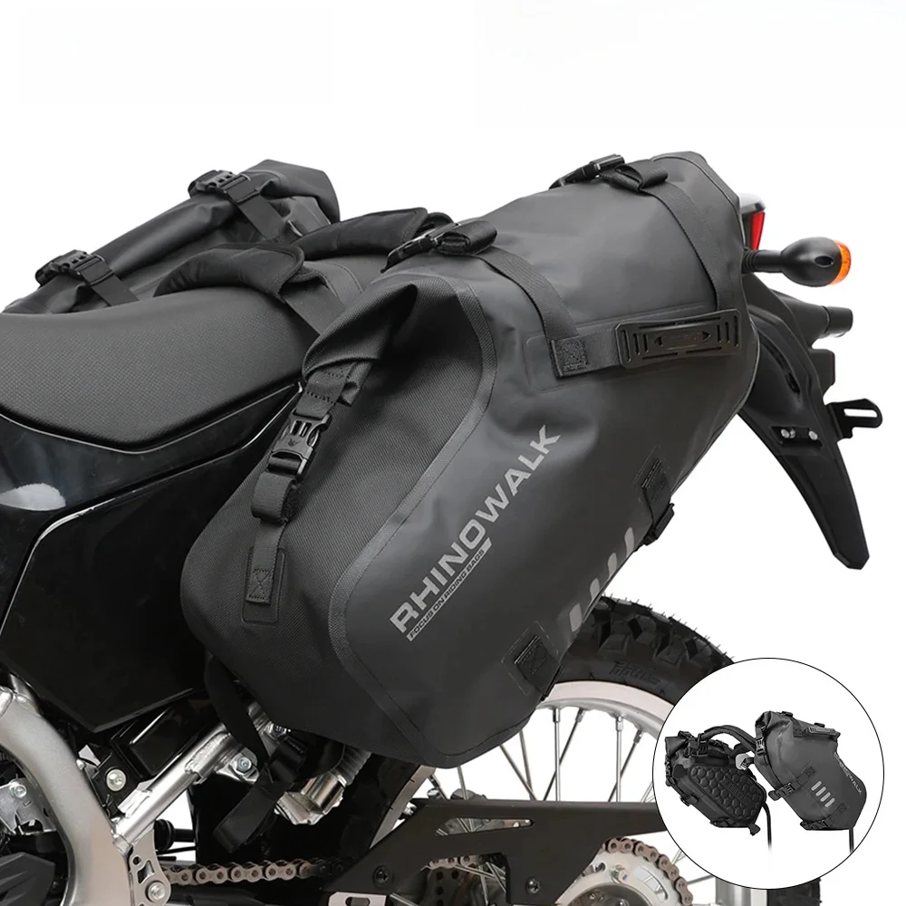 AliExpress Rhinowalk 2 Pcs Motorcycle Saddle Side Pannier Bag 18L/28L/48L Waterproof Universal Motorbike Riding Luggage Storage Travel Bag