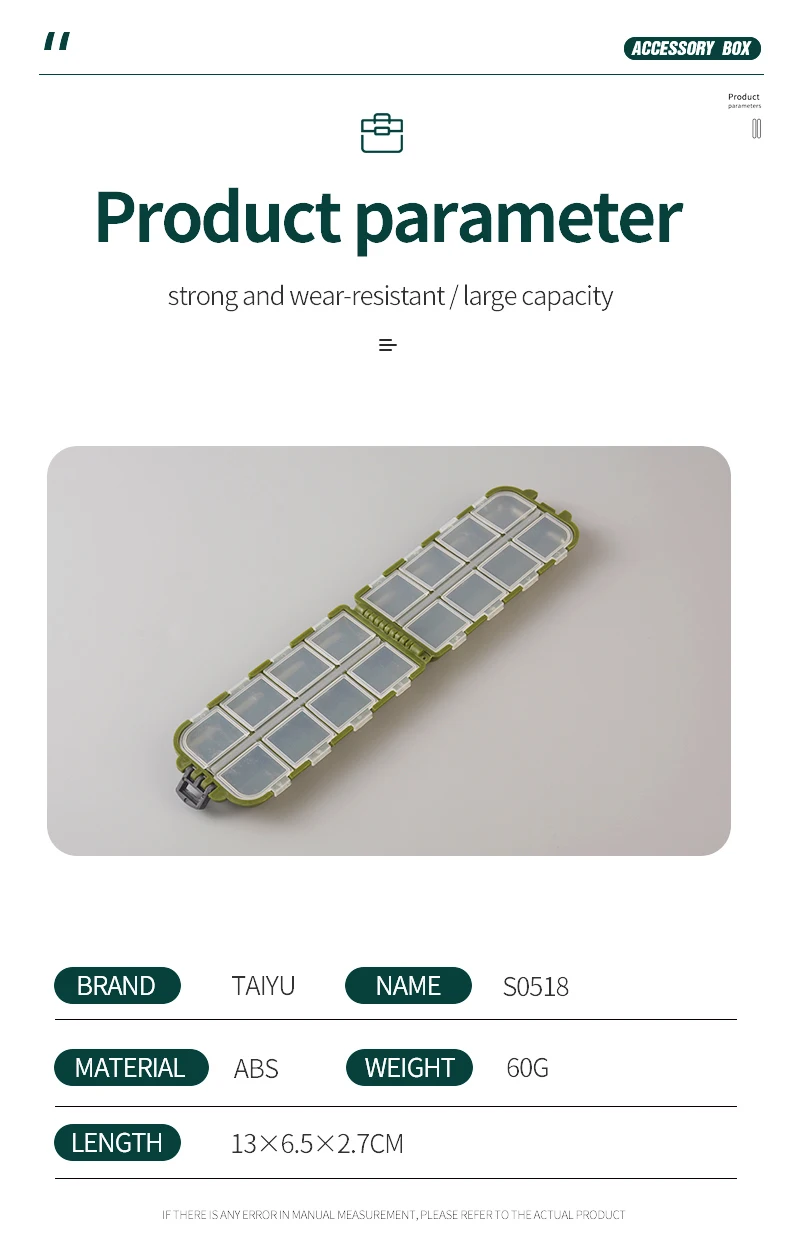 TAIYU Tragbare Angelbox Mini-Aufbewahrungsbox für Karpfenangelzubehör Haken Köder Werkzeug Multifunktionale Aufbewahrungsbox – Detail 12
