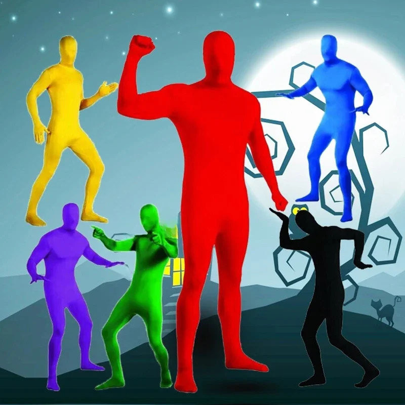 Elastan rajstopy garnitur pełny kombinezon dorosłych Unisex rajstopy garnitur kostium rozciągliwy znikający człowiek body Halloween Cosplay DXAA — zdjęcie 2